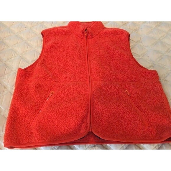 J Crew Red Fleece Vest - Picture 1 of 3